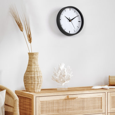 Stainless steel wall clock for bedroom living room black