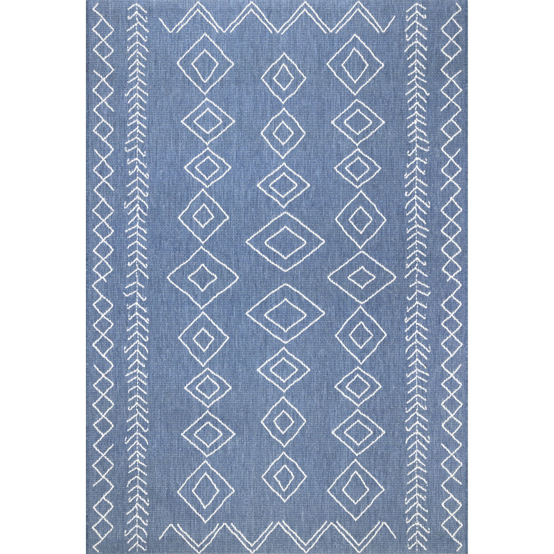Cota Moroccan Power Loom Blue Indoor/Outdoor Rug, Rectangle 10' x 14'
