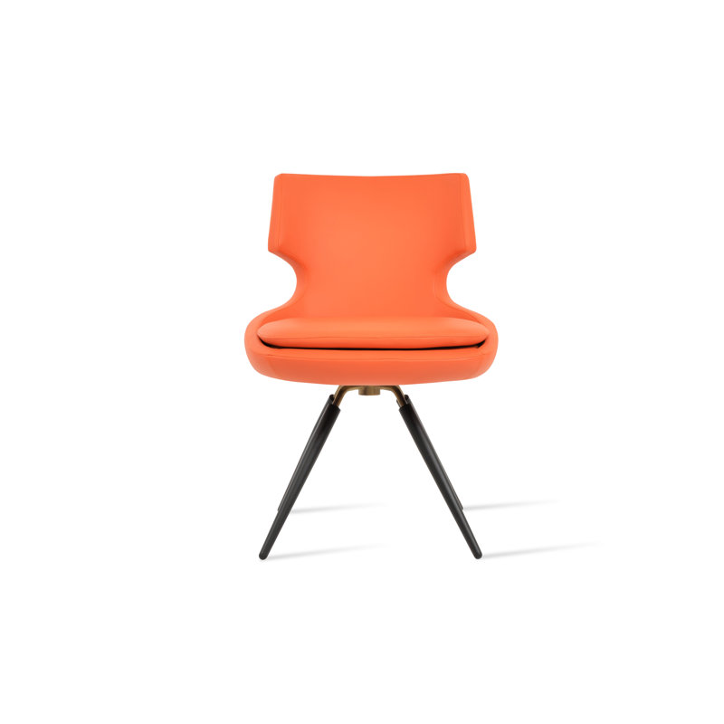 Chaise d'appoint pivotante carotte Patara, Noir, Orange