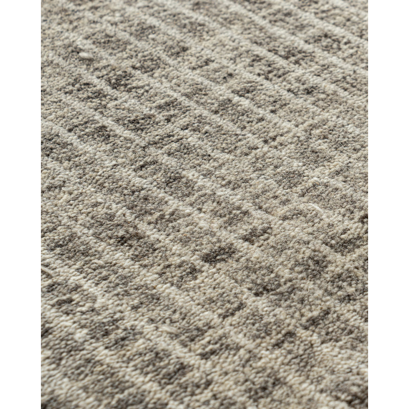 Organic Striped Area Rug in Gray/Ivory, Rectangle 11'10" x 14'9"