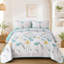 Ensemble de courtepointe 3 pièces à motif floral style campagne léger pour toutes les saisons-122582324-122582333