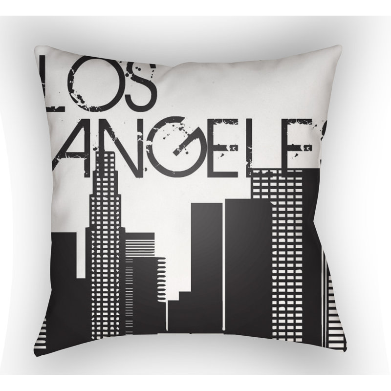Jetset Los Angeles Throw Pillow, 20" H x 20" W x 4" D