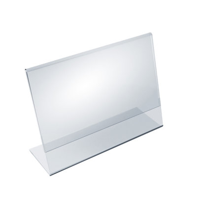 Angled L-Shaped Sign Holder Frame with Slant Back Design 8"x 2''High- Horizontal/Landscape, Photo Booth, 10-Pack