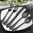 30 Piece Black Silverware Set For 6 People