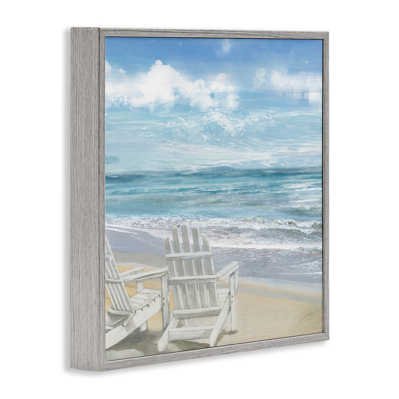 «Adirondack Chairs on the Beach», impression, H 12 po x l 12 po, Estampe numérique Farmhouse