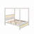 Upholstered Canopy Platform Bed with LED Lighting