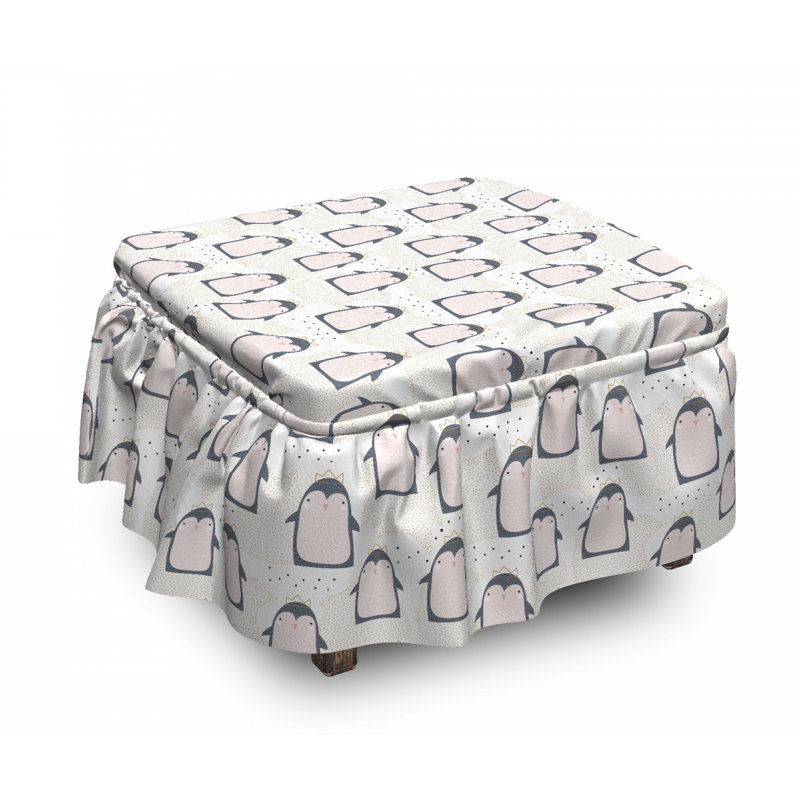 Housse pour repose-pieds doodle antarctique oiseaux