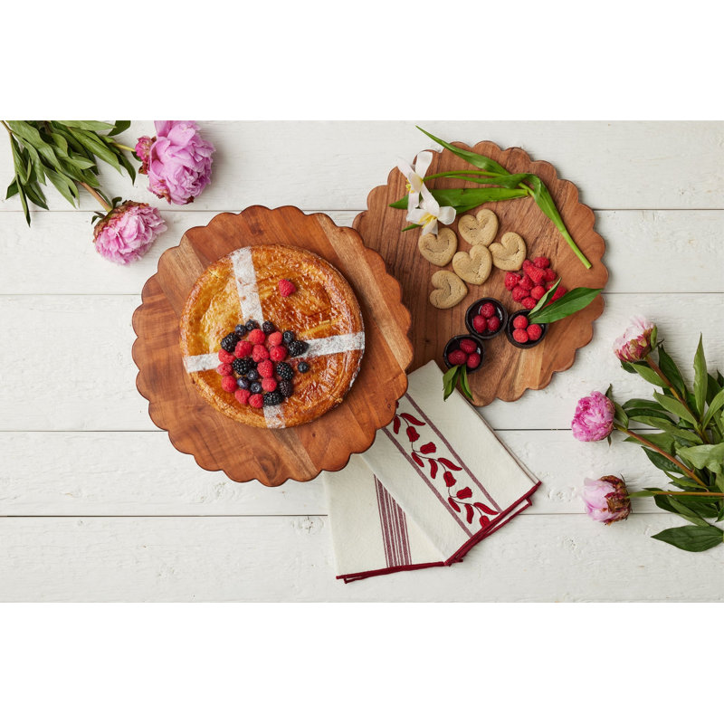 Natural Scalloped Cake Stand