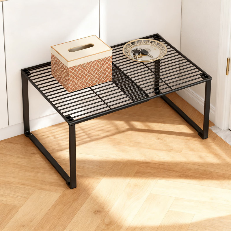 Extendable Metal Wire Shelf Organizer, Adjustable Stackable Storage Rack For Kitchen Pantry Bathroom Shoe Cabinet And Tool Closet Organization