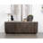Antolino 3-Door Marble-Top Sideboard Buffet with Checkerboard Wood-Grain Doors, Tobacco Grey