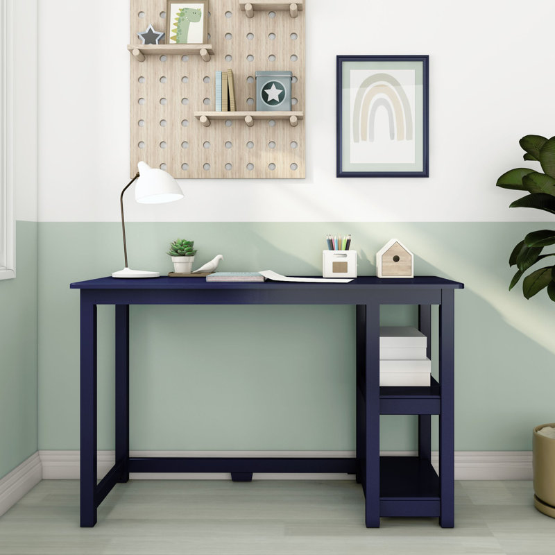 Nikolaos Medium Desk W/ Shelves K/D, Blue