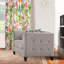 Fauteuil capitonné large brun clair Arreona-118943300