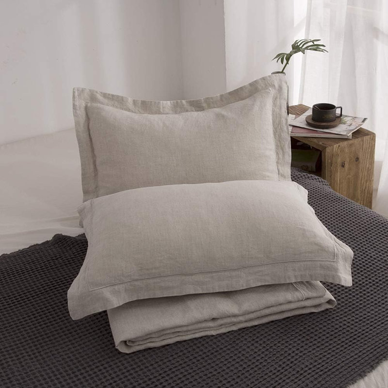 100% Linen Duvet Cover Set, Linen, California King Duvet Cover + 2 Shams