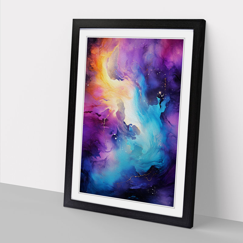 Single Picture Frame Print on Wood, 46cm H x 34cm W, Black Framed