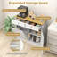 Porte-poubelle inclinable en bois avec tiroir et rangement Algg-502544935