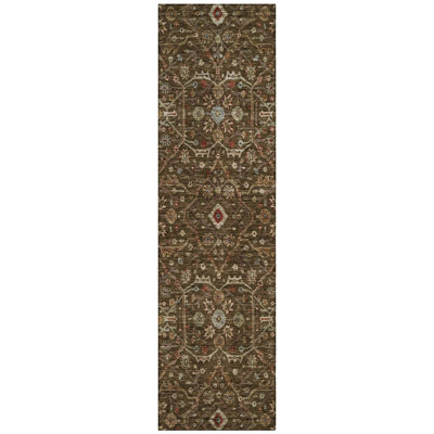 Machine Washable Indoor/Outdoor Chantille ACN1130 Chocolate Rug