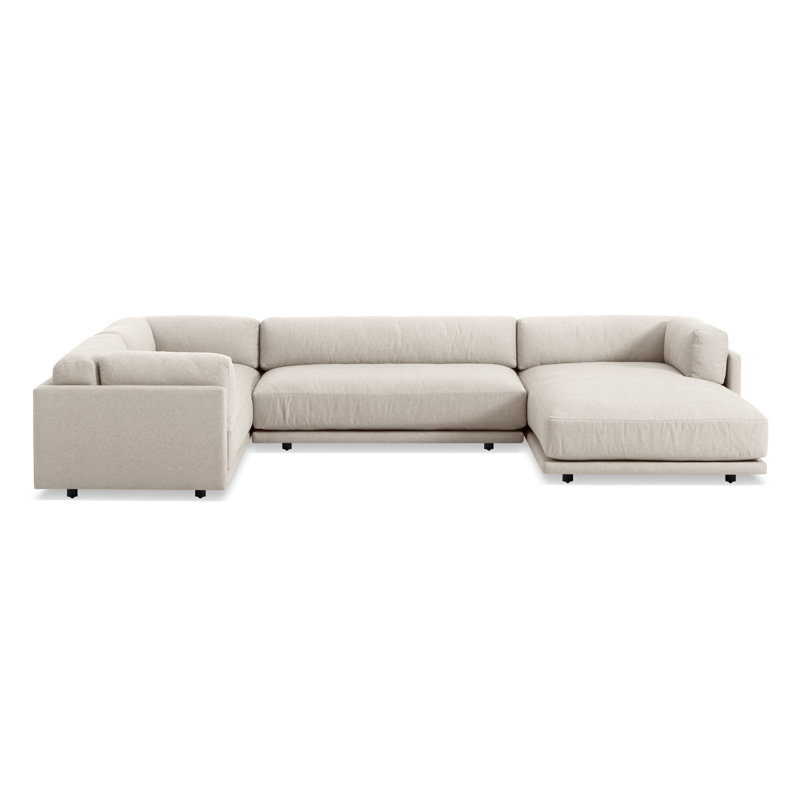 Sunday Upholstered L-Shaped Sectional, Left Hand Facing, Sanford Natural Linen