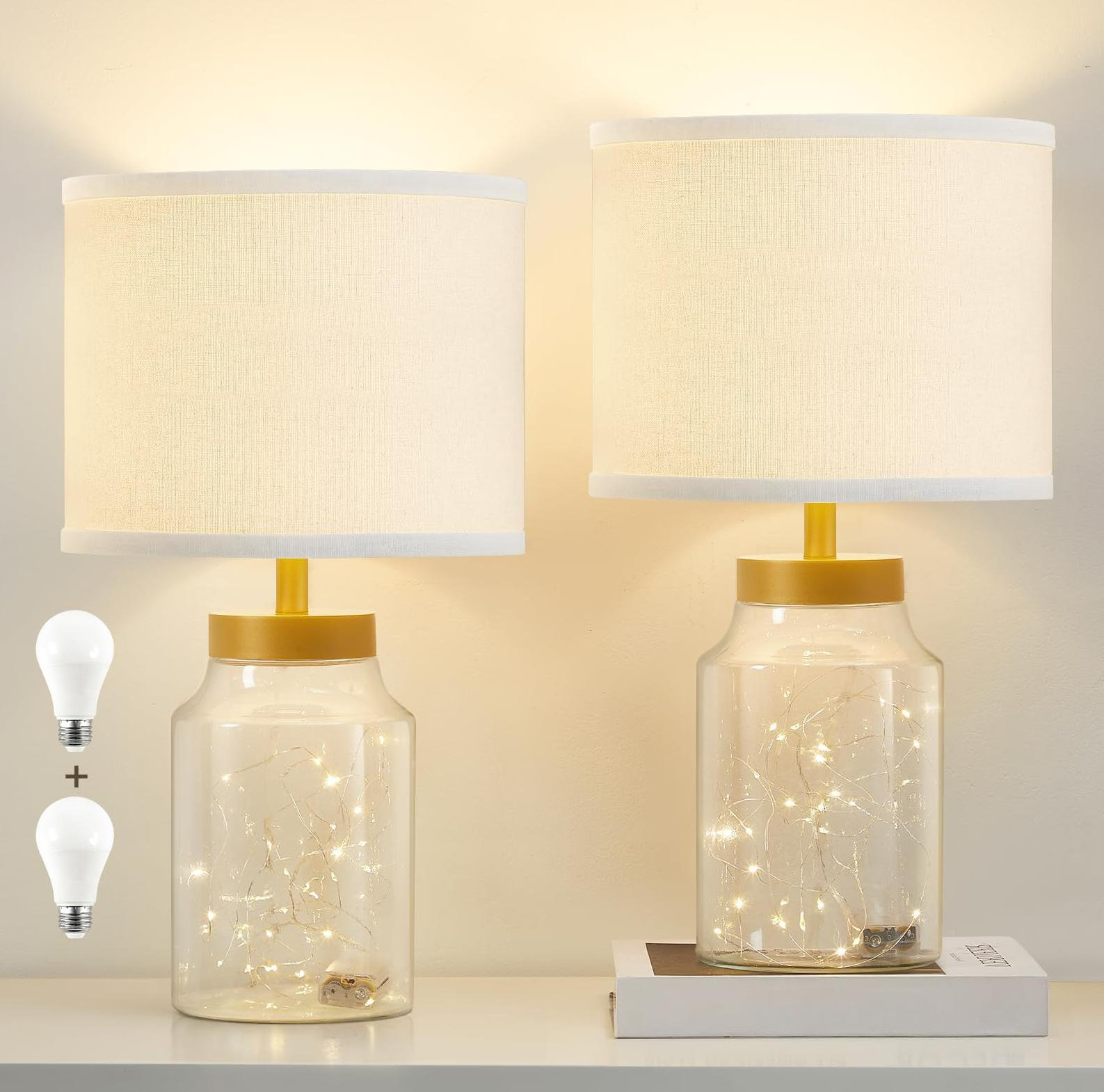 Dakota Fields Fillable Table Lamp, Bedside Lamp With Clear Glass ...