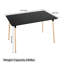 Ensemble de table de salle à manger moderne pour 4 personnes avec chaise de patio moderne Mid-Century pour salle à manger, petite cuisine, bureau, café, restaurants (noir)