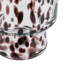 Vase d'appoint en verre transparent avec taches artistiques ambrées