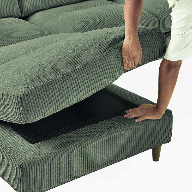 Canapé modulaire moderne en velours côtelé, ensemble convertible en forme de U avec oreiller, surdimensionné pour le salon, le grenier, un appartement