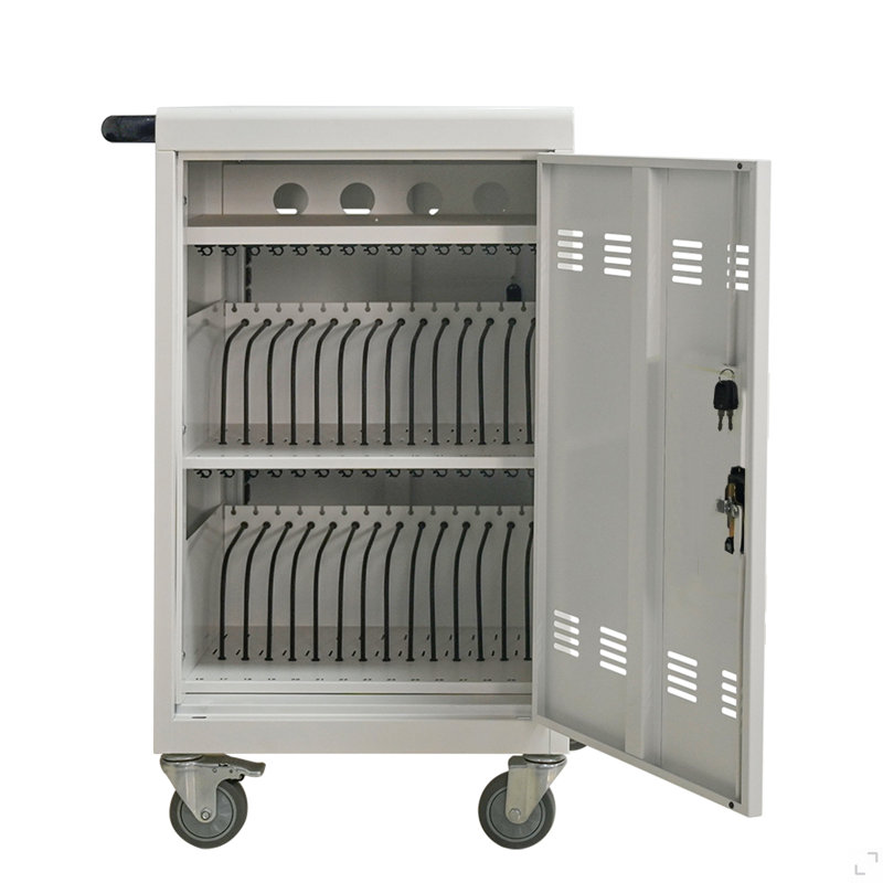 Station de charge mobile 30 + 2Bay pour Chromebook, tablette et ordinateur portable avec multiprise incluse, assemblage requis - BLANC