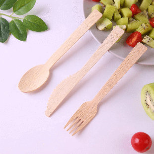 Disposable Bamboo Birthday Flatware Set