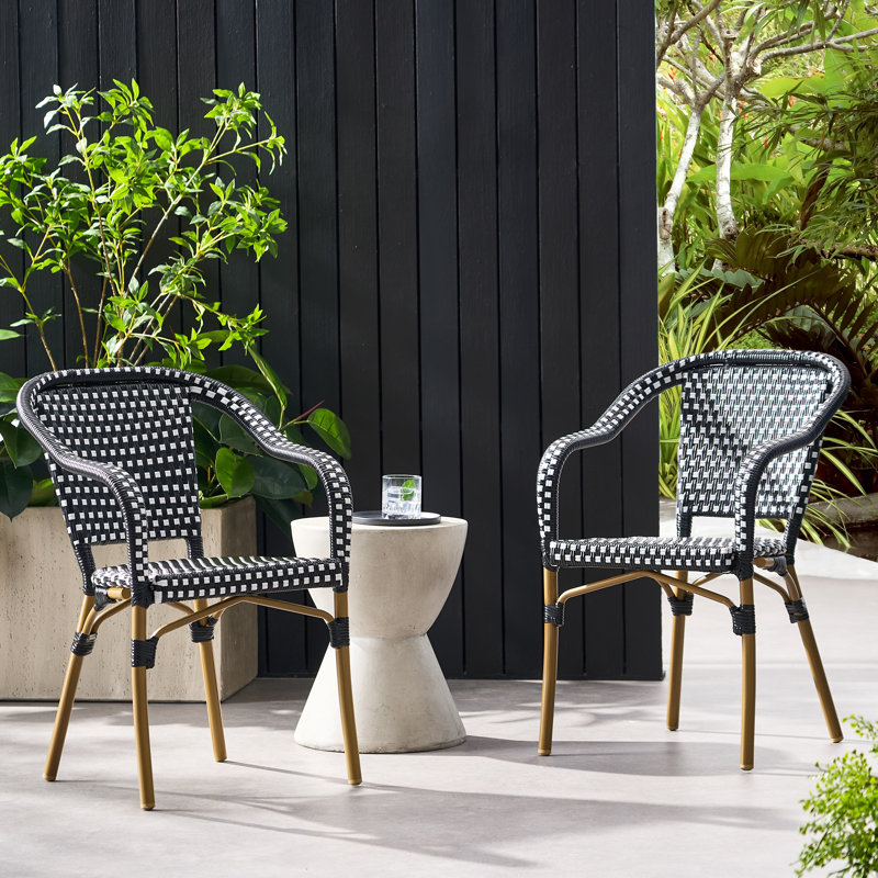 Chaise BISTRO (ensemble de 2), Noir blanc