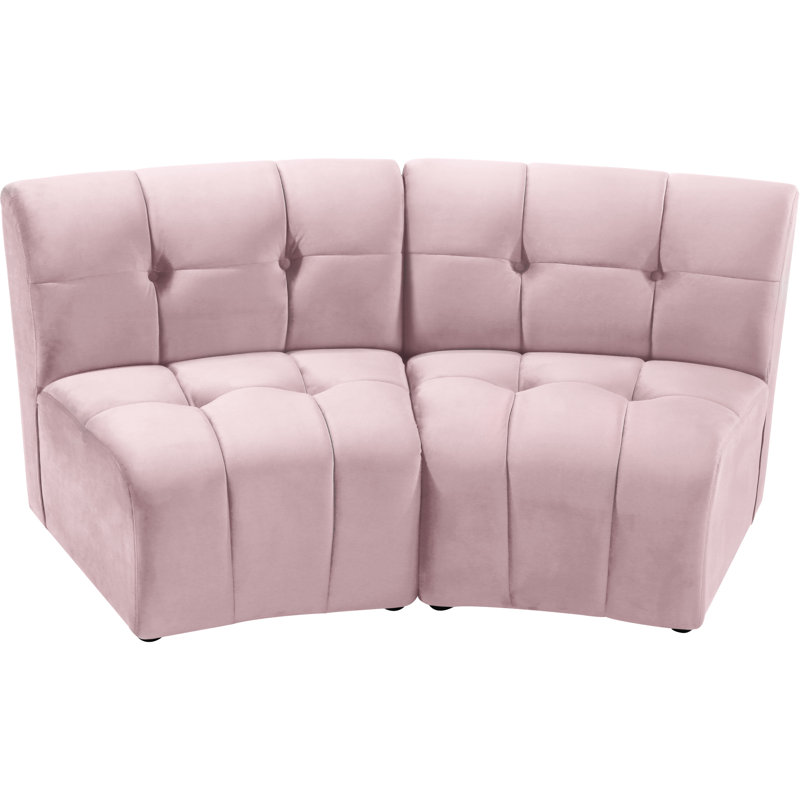 Jedson Velvet Sectional Symmetrical, Pink Velvet