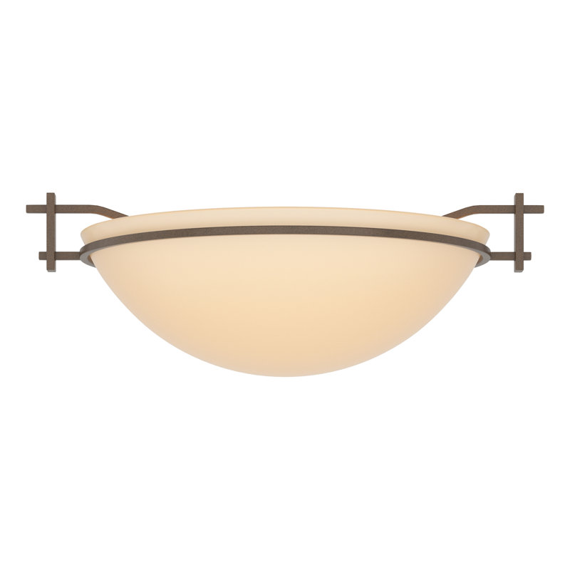 Moonband Semi Flush Mount, Bronze, Sand, 4.5" H x 11.4" W x 11.4" D