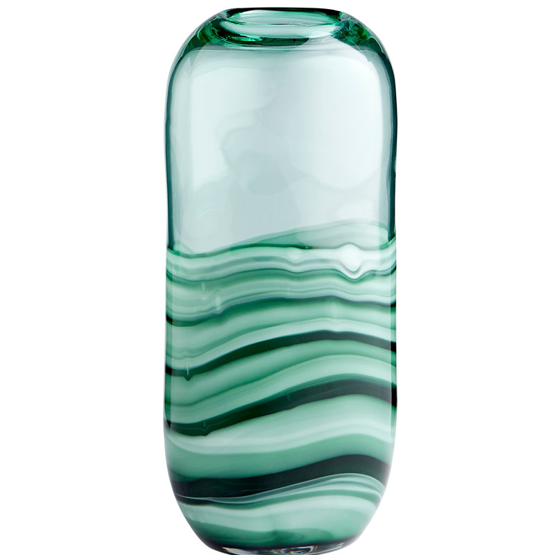 Torrent Glass Table Vase 1, 8.75" H x 8.25" W x 5.5" D