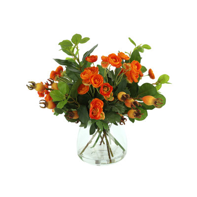 Ranunculus Arrangement in Glass Vase