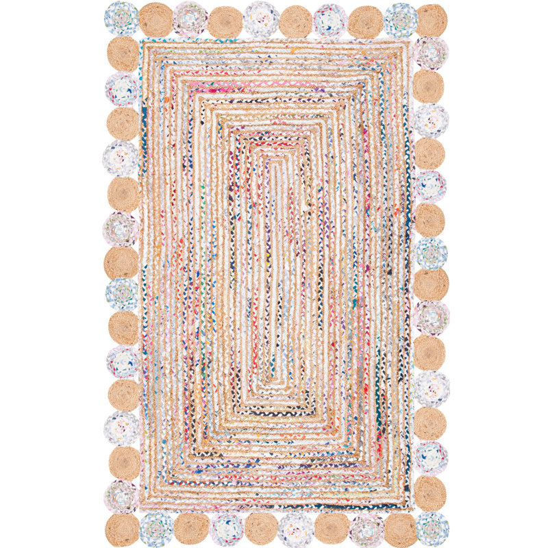 Rubenstein Hand Woven Jute, Cotton Abstract Rug, Rectangle 3' x 5'