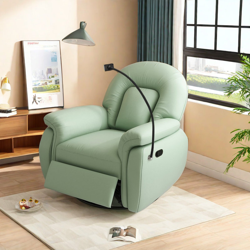 Fauteuil inclinable pivotant en similicuir Tarajhi, Vert
