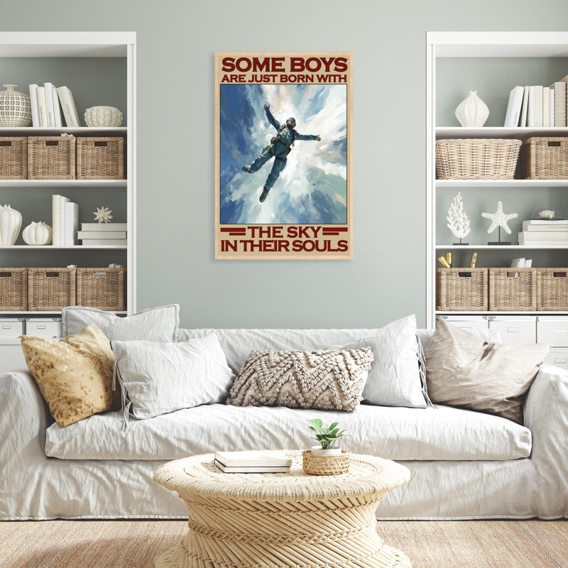 «Boy Just Born With The Sky», reproduction d'art graphique sur toile tendue 1 pièce, H 20 po x l 16 po x P 1,25 po