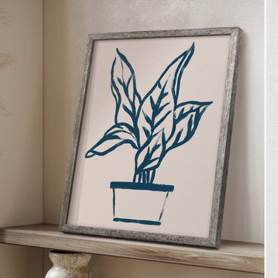 Marine Plant Sketches II, reproduction encadrée - bois massif
