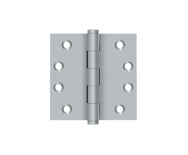 Charnières carrées en chrome brossé 4 po x 4 po Deltana DSB426D, Chrome brossé, Cuivre massif