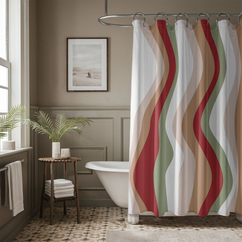 Rideau de douche Xmas Retro, H 74 po x l 71 po