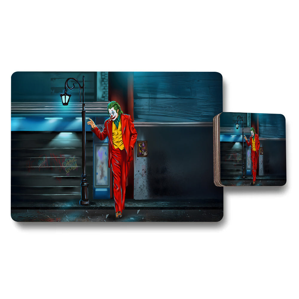 Joker Placemats And Coaster Set With Night Street Scene