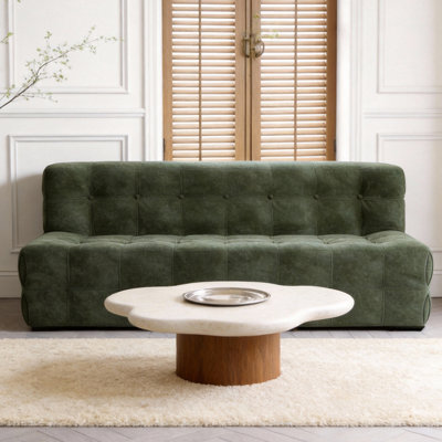 Velvet Double Sofa Wide with High-Density Foam, Frame-Free Waffle Pattern Design Fast Dispatch From UK Warehouse – Dispatched Within 2 Days