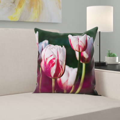 Floral Microsuede Throw Pillow