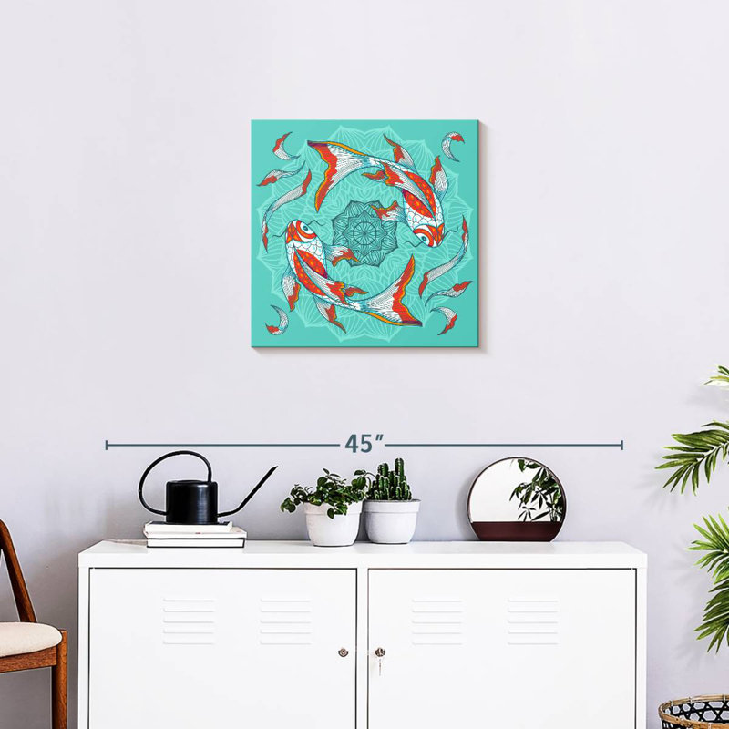 Duo Bramala Mandala Koi, H 20 po x l 20 po