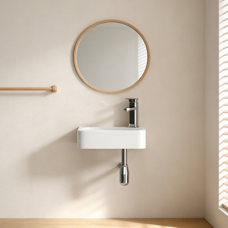 Lavabo vasque de salle de bain 14 "avec robinet, ensemble de drain