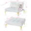 Tissu convertible futon avec pieds en métal-737118701