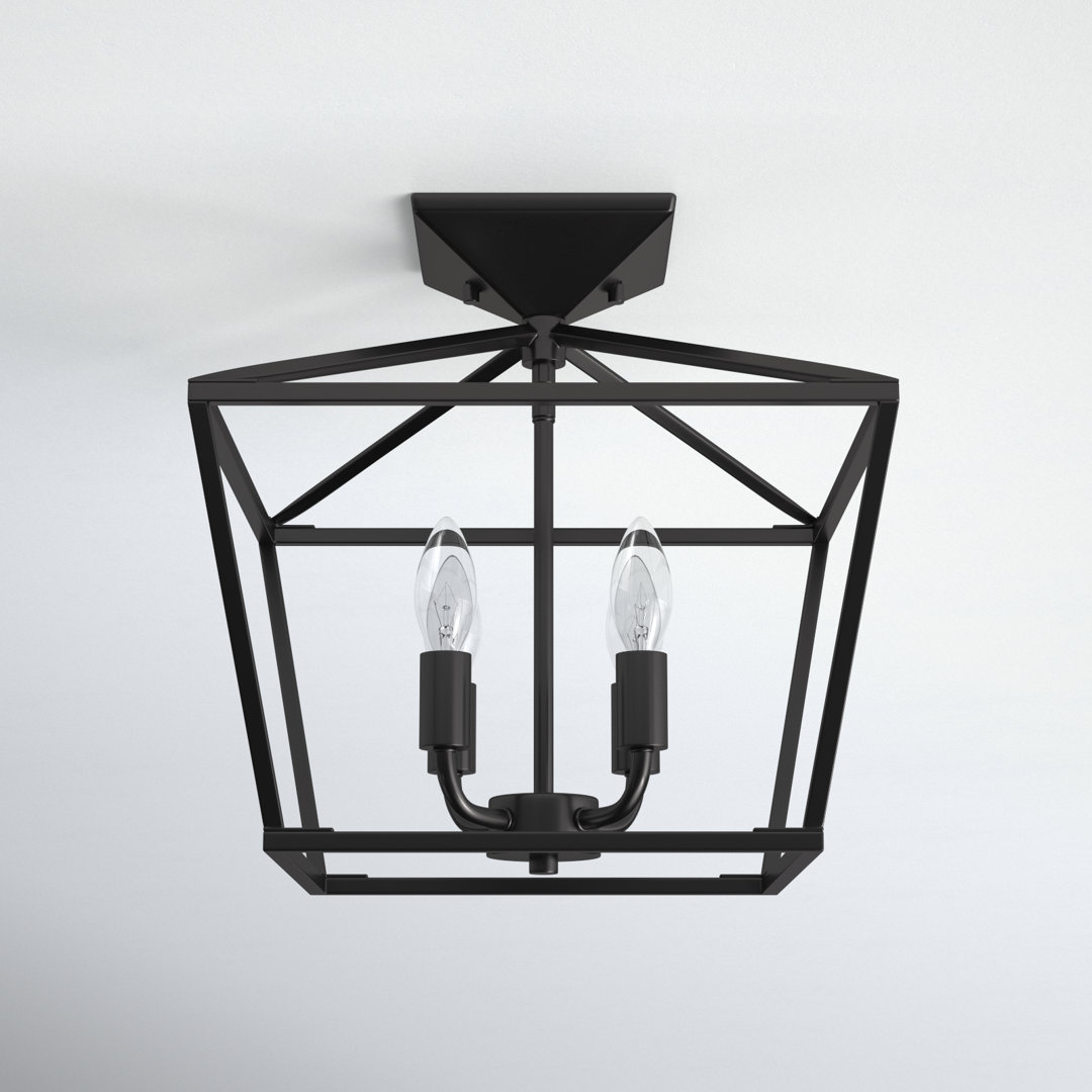 Hastings 4-Light 13" Lantern Geometric Semi Flush Mount Birch Lane™ Fixture 