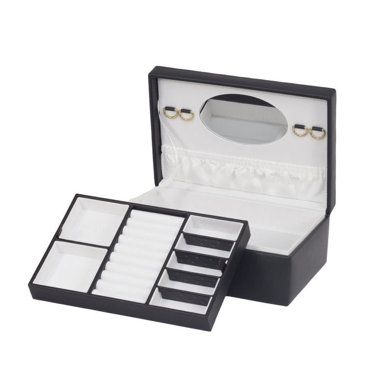 Norma Jewellery Box + Mirror, Black