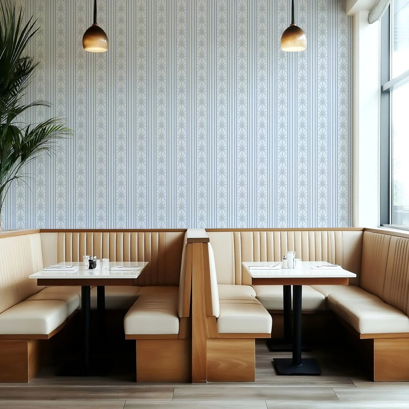Ocean Drive Stripe - Wallpaper, Premium Paper, Cool Blues