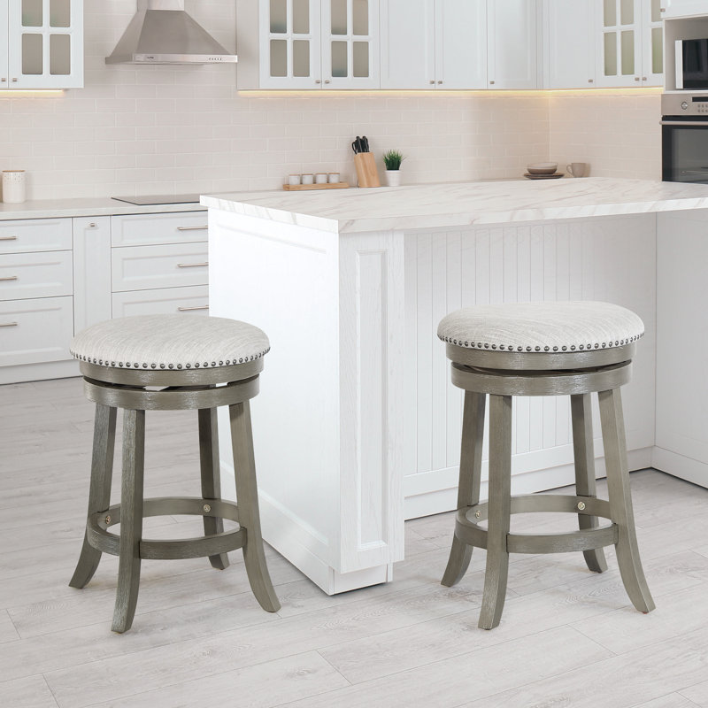 Tabouret de comptoir pivotant 26 po Beedle, Gris Antique / Gris