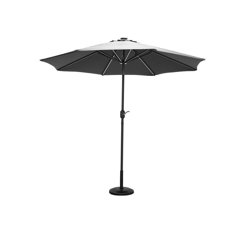 267cm Lighted Market Parasol, Grey