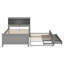 Lit plateforme simple en bois avec lit gigogne, 3 tiroirs et port USB-500320049